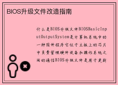 BIOS升级文件改造指南